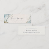 Elegant Soft Abstract Waterverf Blue Gold Beachy Mini Visitekaartje (Voorkant / Achterkant)