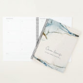 Elegant Soft Abstract Waterverf Blue Gold Beachy Planner (Display)