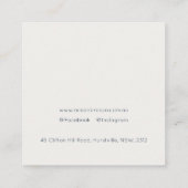 Elegant Soft Abstract Waterverf Blue Gold Beachy Vierkante Visitekaartje (Achterkant)