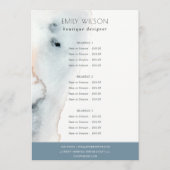 Elegant Soft Aqua Blue Gold Beachy Service Price Menu (Voorkant)
