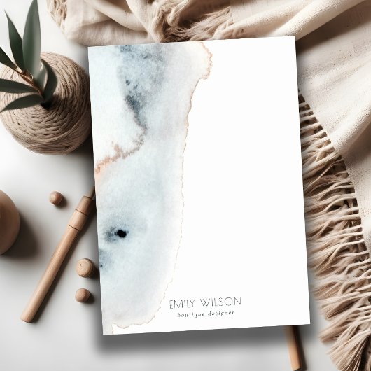 Elegant Soft Aqua Blue Gold Waterverf Beachy Bedankkaart