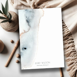 Elegant Soft Aqua Blue Gold Waterverf Beachy Bedankkaart