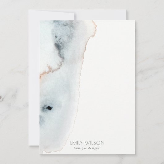 Elegant Soft Aqua Blue Gold Waterverf Beachy Bedankkaart (Voorkant)