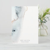 Elegant Soft Aqua Blue Gold Waterverf Beachy Bedankkaart (Staand voorkant)