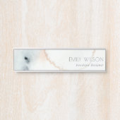 Elegant Soft Aqua Blue Gold Waterverf Beachy Deurbordje (Voorkant)