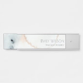 Elegant Soft Aqua Blue Gold Waterverf Beachy Deurbordje (Voorkant)