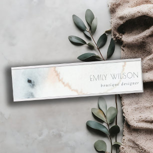 Elegant Soft Aqua Blue Gold Waterverf Beachy Deurbordje