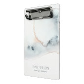 Elegant Soft Aqua Blue Gold Waterverf Beachy Mini Klembord (Angled2)