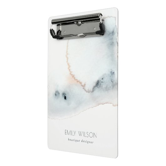 Elegant Soft Aqua Blue Gold Waterverf Beachy Mini Klembord (Angled2)