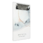 Elegant Soft Aqua Blue Gold Waterverf Beachy Mini Klembord (Schuin)