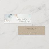 Elegant Soft Aqua Blue Gold Waterverf Beachy Mini Visitekaartje (Voorkant / Achterkant)