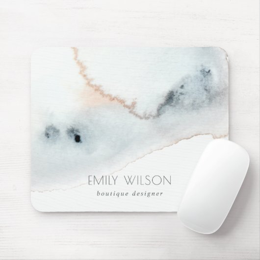 Elegant Soft Aqua Blue Gold Waterverf Beachy Muismat (Met muis)