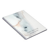 Elegant Soft Aqua Blue Gold Waterverf Beachy Notitieboek (Rechterzijde)