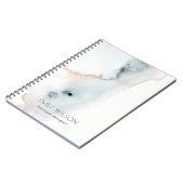 Elegant Soft Aqua Blue Gold Waterverf Beachy Notitieboek (Linkerzijde)