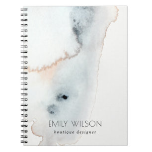 Elegant Soft Aqua Blue Gold Waterverf Beachy Notitieboek