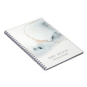 Elegant Soft Aqua Blue Gold Waterverf Beachy Notitieboek (Rechterzijde)