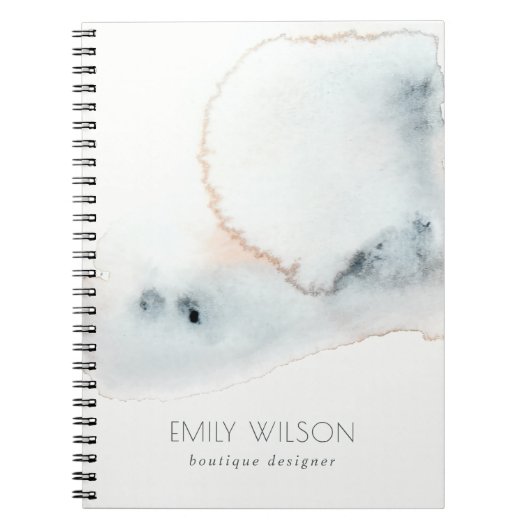 Elegant Soft Aqua Blue Gold Waterverf Beachy Notitieboek (Voorkant)