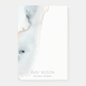 Elegant Soft Aqua Blue Gold Waterverf Beachy Post-it® Notes (Voorkant)