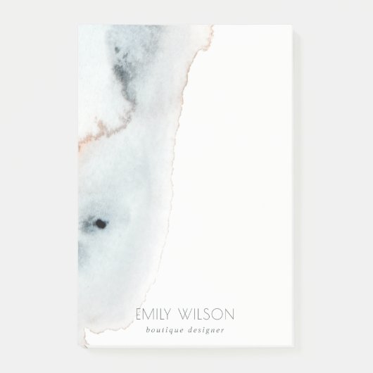 Elegant Soft Aqua Blue Gold Waterverf Beachy Post-it® Notes (Voorkant)