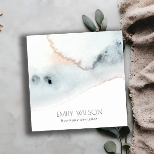 Elegant Soft Aqua Blue Gold Waterverf Beachy Vierkante Visitekaartje