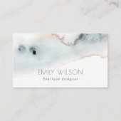 Elegant Soft Aqua Blue Gold Waterverf Beachy Visitekaartje (Voorkant)