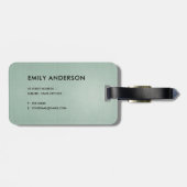 ELEGANT SOFT AQUA BLUE GREEN METALLIC STRIPS BAGAGELABEL (Achterkant horizontaal)