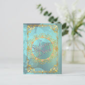 Elegant Soft Blauwgroen Bubbles Briefkaart (Staand voorkant)