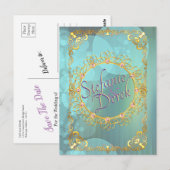 Elegant Soft Blauwgroen Bubbles Briefkaart (Voorkant / Achterkant)