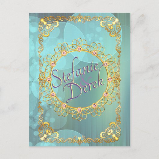 Elegant Soft Blauwgroen Bubbles Briefkaart (Voorkant)