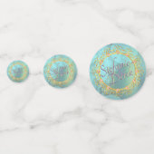 Elegant Soft Blauwgroen Bubbles Confetti (Voorkanten)