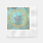 Elegant Soft Blauwgroen Bubbles Servet (Voorkant)