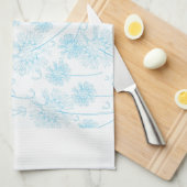 Elegant Soft Blue Dandelion Theedoek (Quarter Fold)