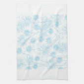 Elegant Soft Blue Dandelion Theedoek (Verticaal)