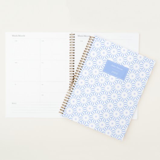 Elegant Soft Blue Geometric  Planner (Display)