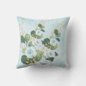 Elegant Soft Blue Rozen Baby Olifant Boy Nursery Kussen (Achterkant)