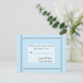 Elegant Soft Blue Wedding Reply RSVP Kaartje (Staand voorkant)