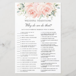 Elegant Soft Blush Floral Wedding Traditional Game