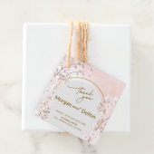 Elegant Soft Blush Pink Cherry Blossom Wedding Bedankjes Labels (In situ)