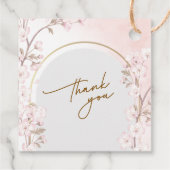 Elegant Soft Blush Pink Cherry Blossom Wedding Bedankjes Labels (Achterkant)