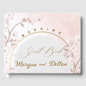 Elegant Soft Blush Pink Cherry Blossom Wedding Gastenboek (Voorkant)