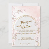Elegant Soft Blush Pink Cherry Blossom Wedding Kaart (Voorkant)