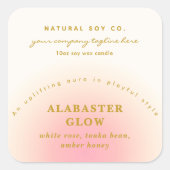 Elegant Soft Blush Pink Gold Ombre Candle Label (Voorkant)