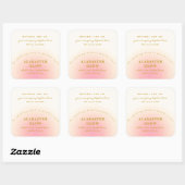 Elegant Soft Blush Pink Gold Ombre Candle Label (Vel)