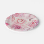 Elegant Soft Blush Pink Rose Floral Papieren Bordje (Gekanteld)