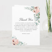 Elegant Soft Blush Pink Roses Floral Photo Funeral Programma (Achterkant)