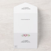 Elegant Soft Blush Pink Waterverf Floral Wedding All In One Uitnodiging (Buitenkant)