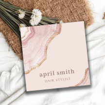 Elegant Soft Blush Roos Gold Agate Marble QR Code