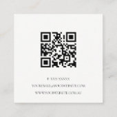 Elegant Soft Blush Roos Gold Agate Marble QR Code Vierkante Visitekaartje (Achterkant)