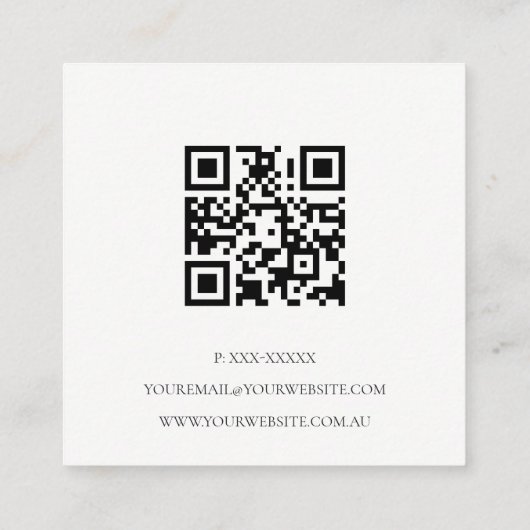 Elegant Soft Blush Roos Gold Agate Marble QR Code Vierkante Visitekaartje (Achterkant)