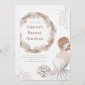 Elegant Soft Bridal Shower Invite Kaart (Voorkant / Achterkant)